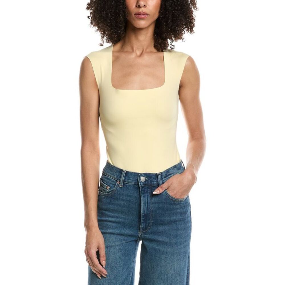Commando® Womens Commando Neoprene Cap Sleeve Bodysuit, Yellow